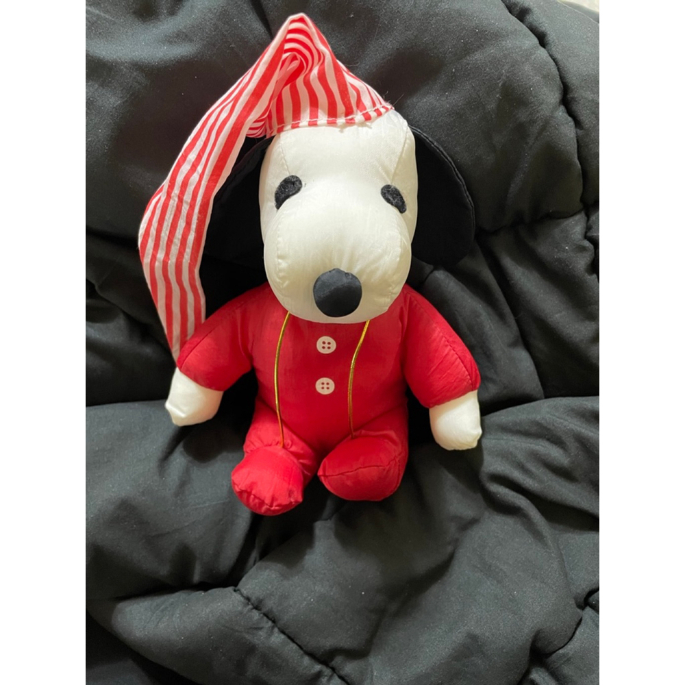 Vintage Red White pajama bedtime Snoopy Plush